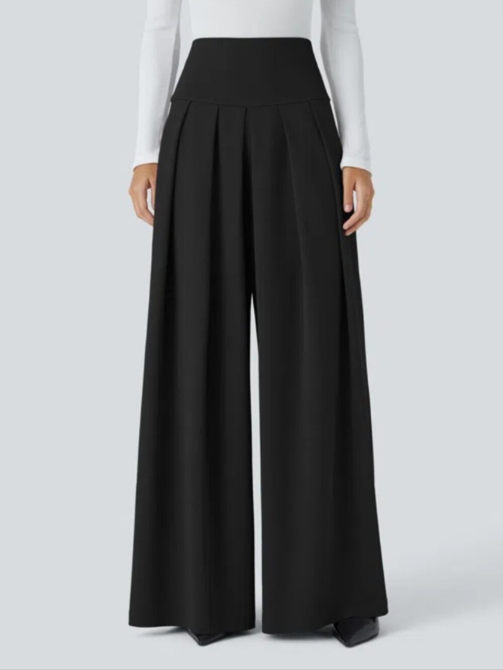 Halara Flex™ Super High Waisted Pleated Pocket Wide Leg Crepe Work Pants XL NWT